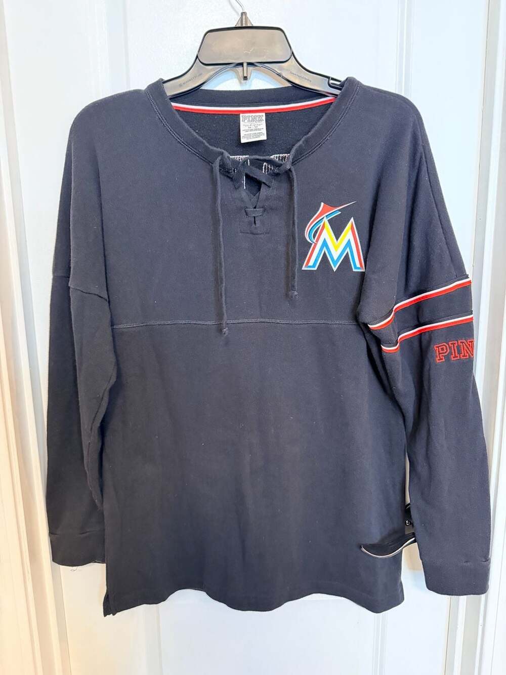 Pink Victoria's Secret Miami Marlins Long Sleeve Shirt Size XS